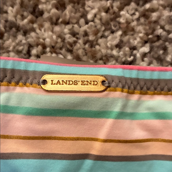Lands' End Aqua and Striped Bikini Set - Picture 5 of 7